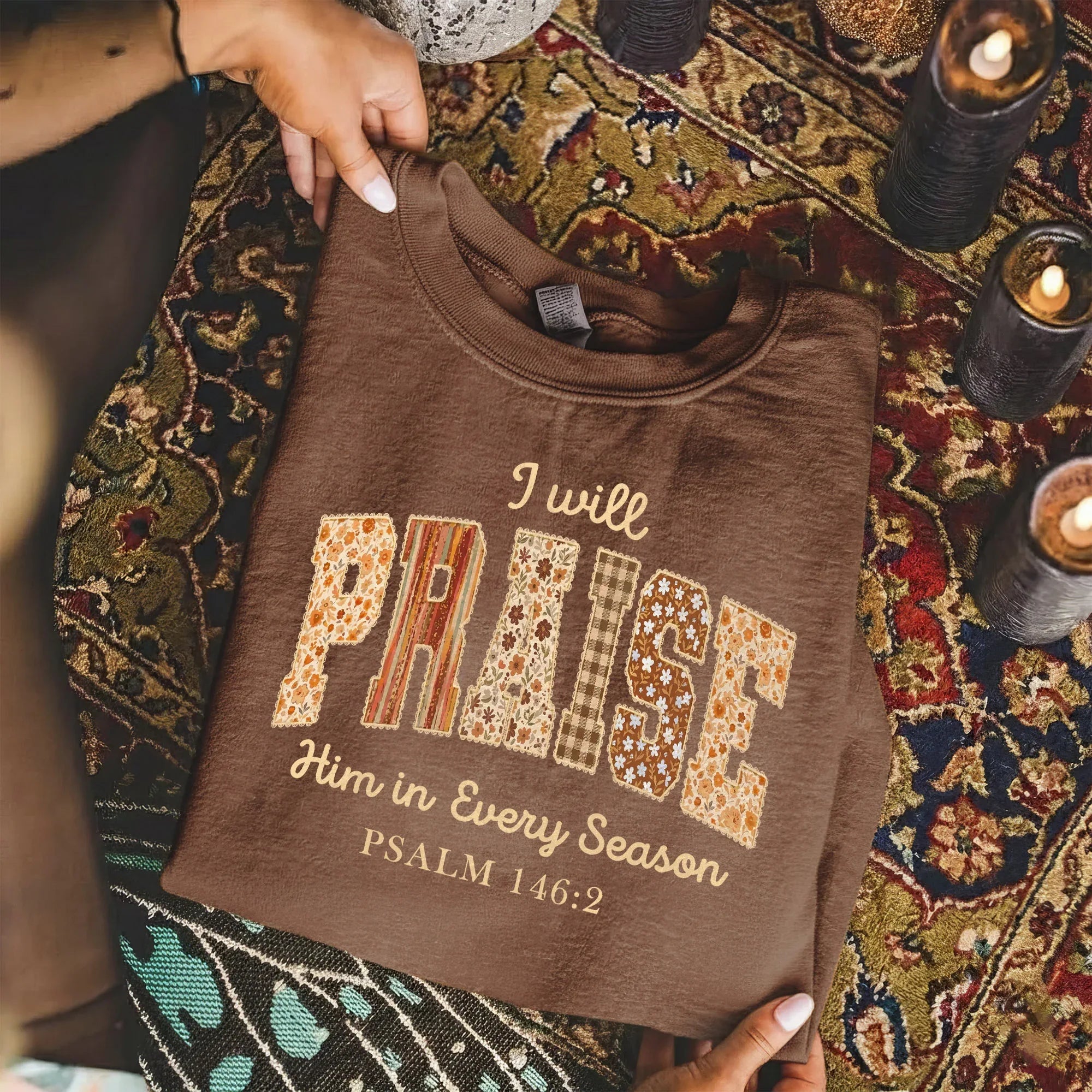 Praise Him in Every Season Psalm 146:2 - Christian Pattern - Unisex Tshirt / Hoodie / Sweatshirt - Faith Guided Life