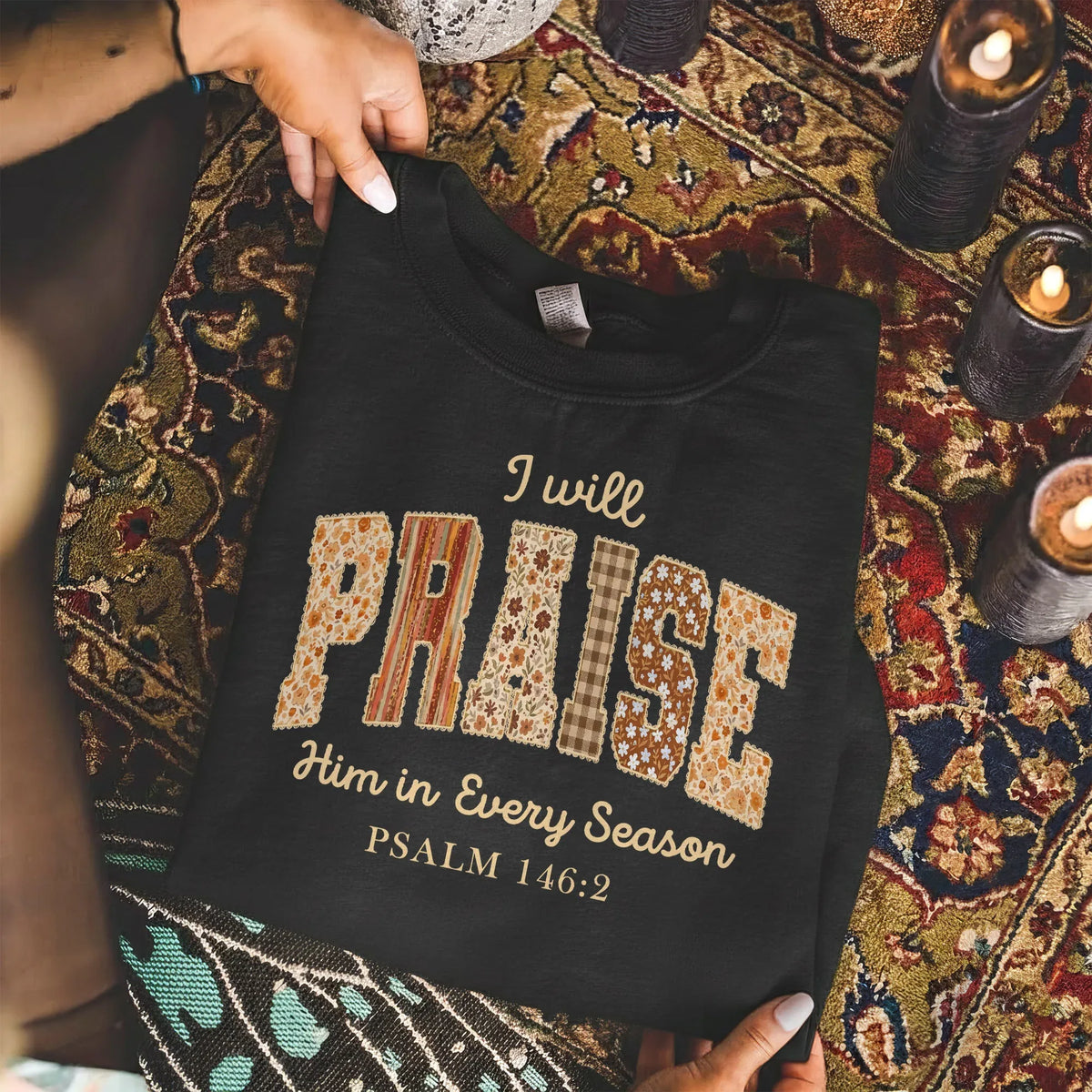 Praise Him in Every Season Psalm 146:2 - Christian Pattern - Unisex Tshirt / Hoodie / Sweatshirt - Faith Guided Life
