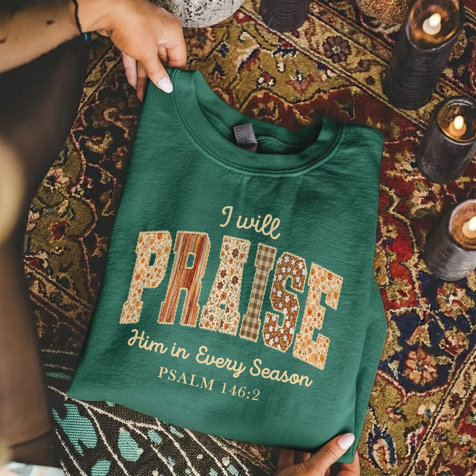 Praise Him in Every Season Psalm 146:2 - Christian Pattern - Unisex Tshirt / Hoodie / Sweatshirt - Faith Guided Life