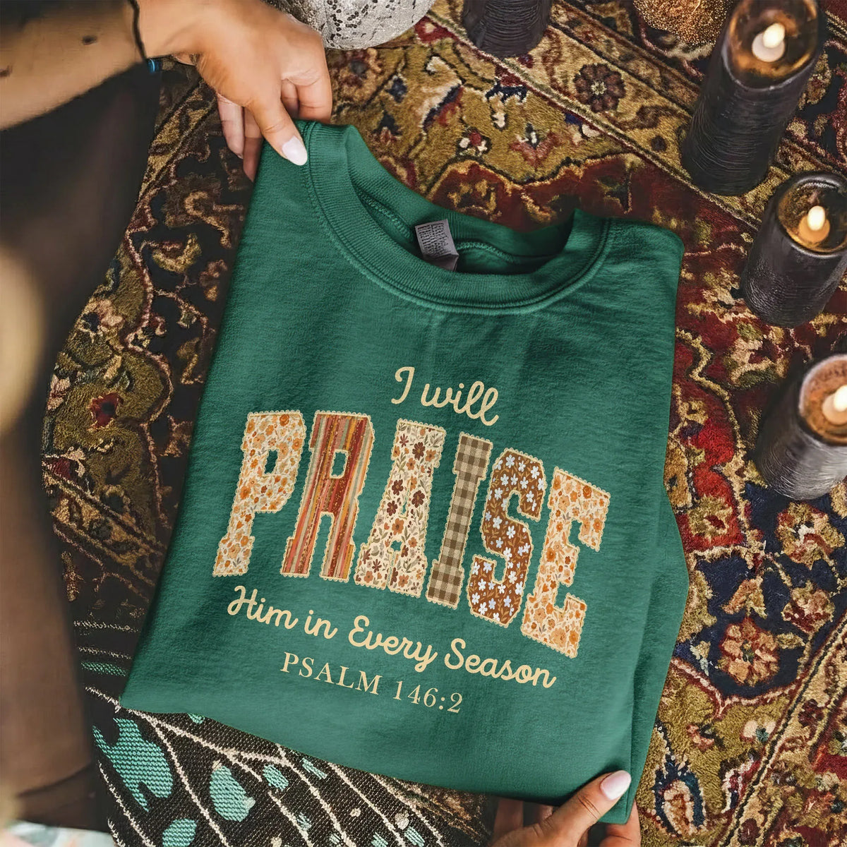 Praise Him in Every Season Psalm 146:2 - Christian Pattern - Unisex Tshirt / Hoodie / Sweatshirt - Faith Guided Life
