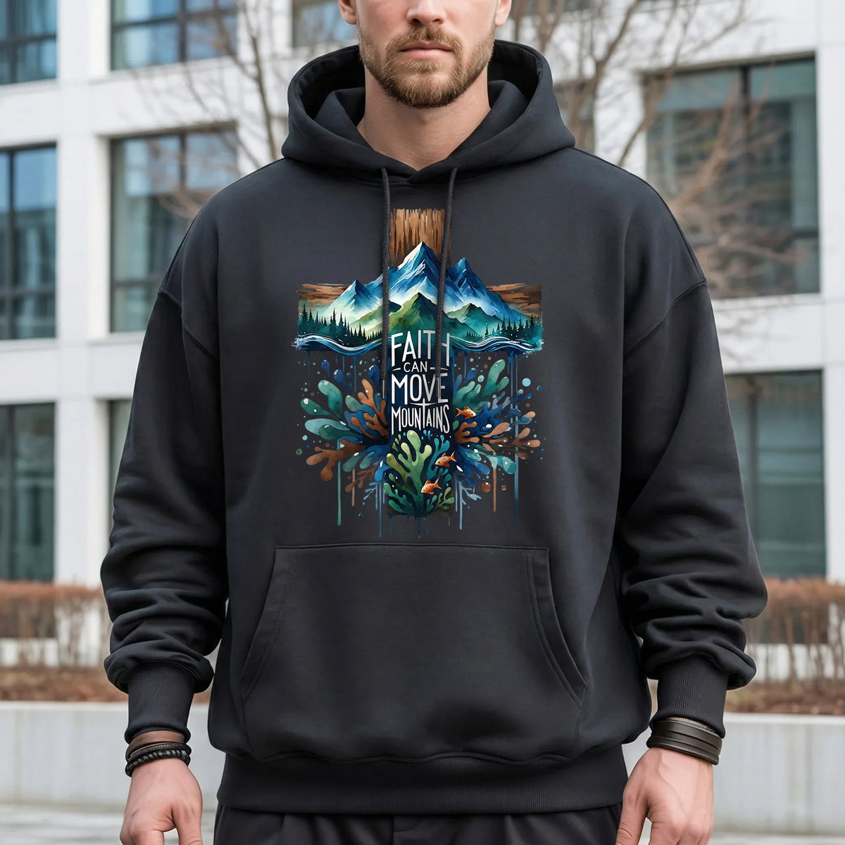 Faith Can Move Mountains Cross Landscape Design – Landscape of Creation – Unisex Tshirt / Hoodie / Sweatshirt - Faith Guided Life