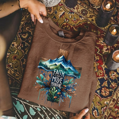 Faith Can Move Mountains Cross Landscape Design – Landscape of Creation – Unisex Tshirt / Hoodie / Sweatshirt - Faith Guided Life