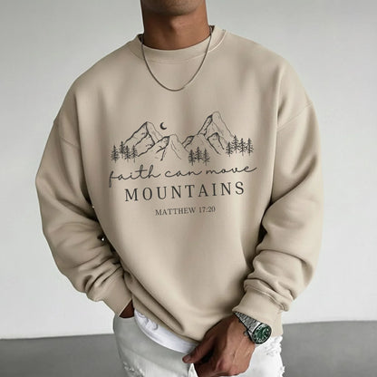 Faith Can Move Mountains Minimal Mountain Line Art – Landscape of Creation – Unisex Tshirt / Hoodie / Sweatshirt - Faith Guided Life