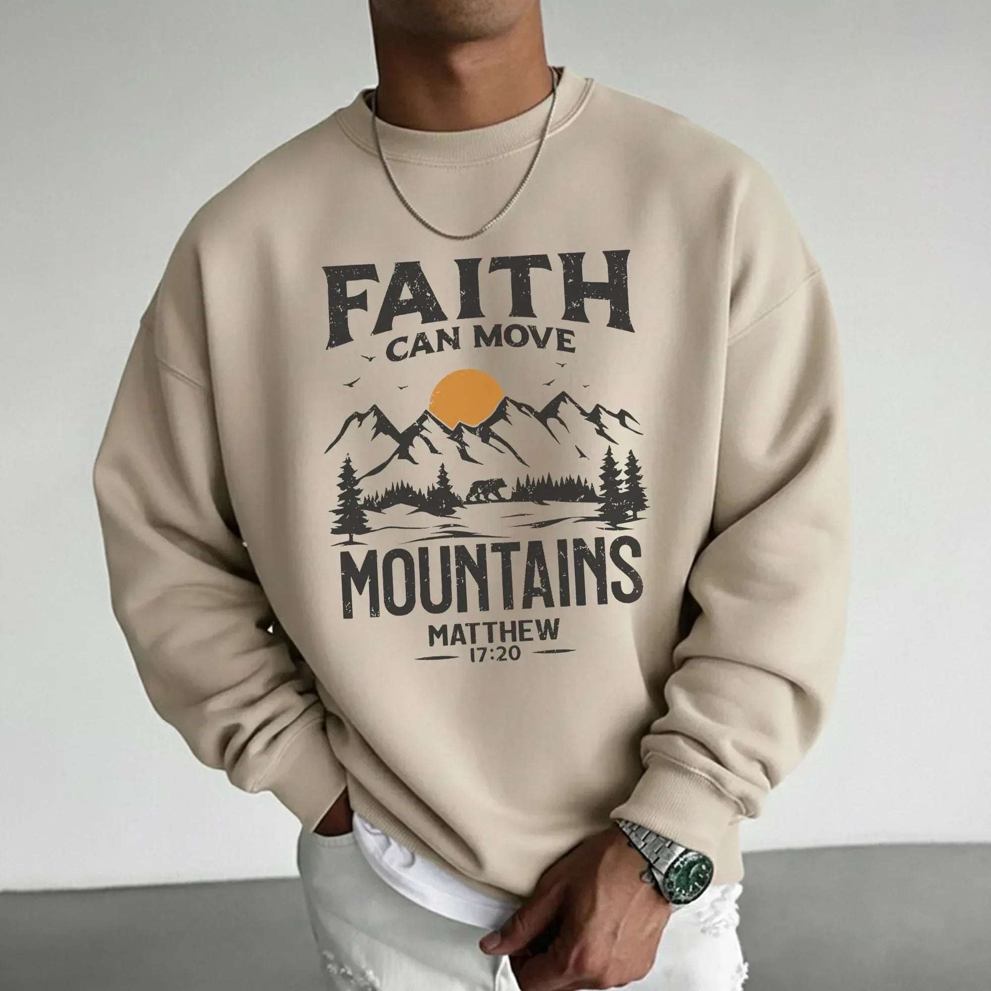 Faith Can Move Mountains Vintage Mountain Landscape – Landscape of Creation – Unisex Tshirt / Hoodie / Sweatshirt - Faith Guided Life