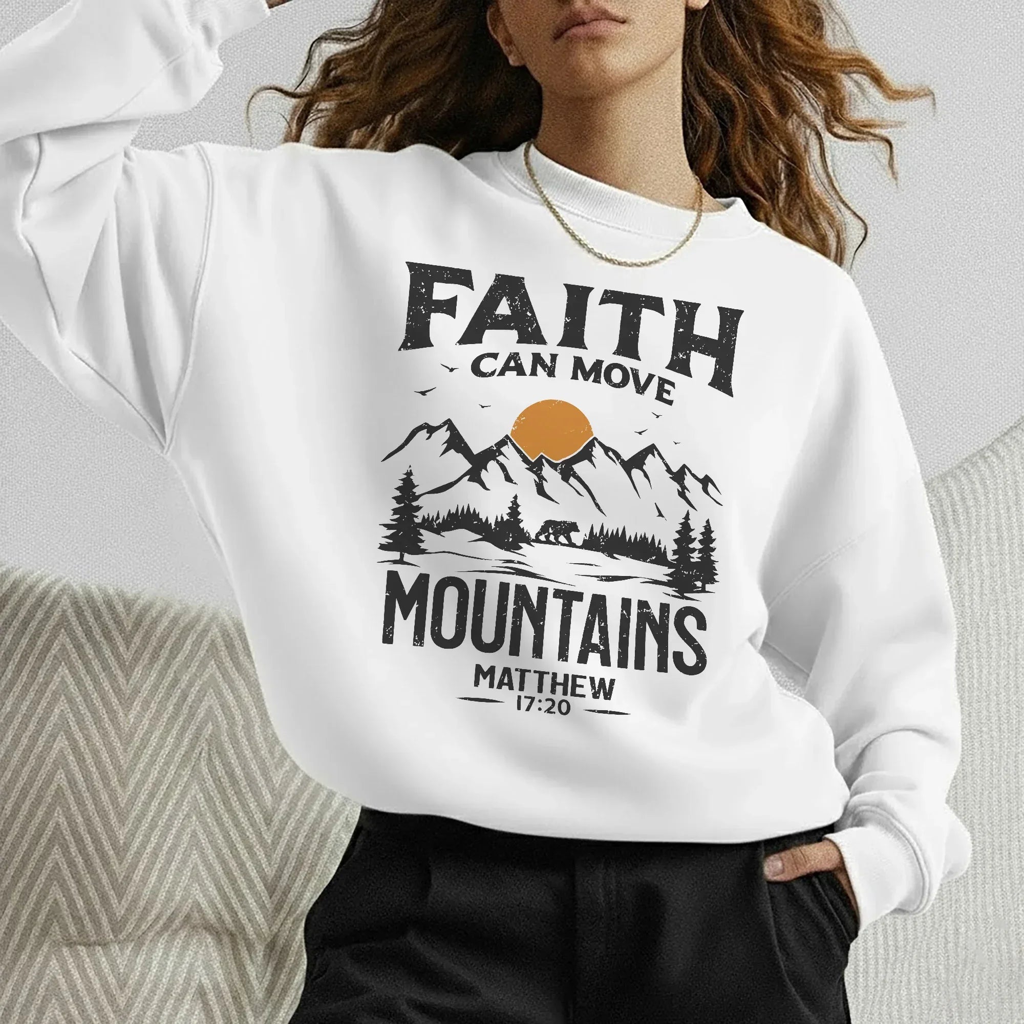 Faith Can Move Mountains Vintage Mountain Landscape – Landscape of Creation – Unisex Tshirt / Hoodie / Sweatshirt - Faith Guided Life