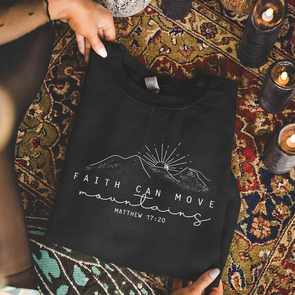 Faith Can Move Mountains Scripture Landscape Design – Landscape of Creation – Unisex Tshirt / Hoodie / Sweatshirt - Faith Guided Life