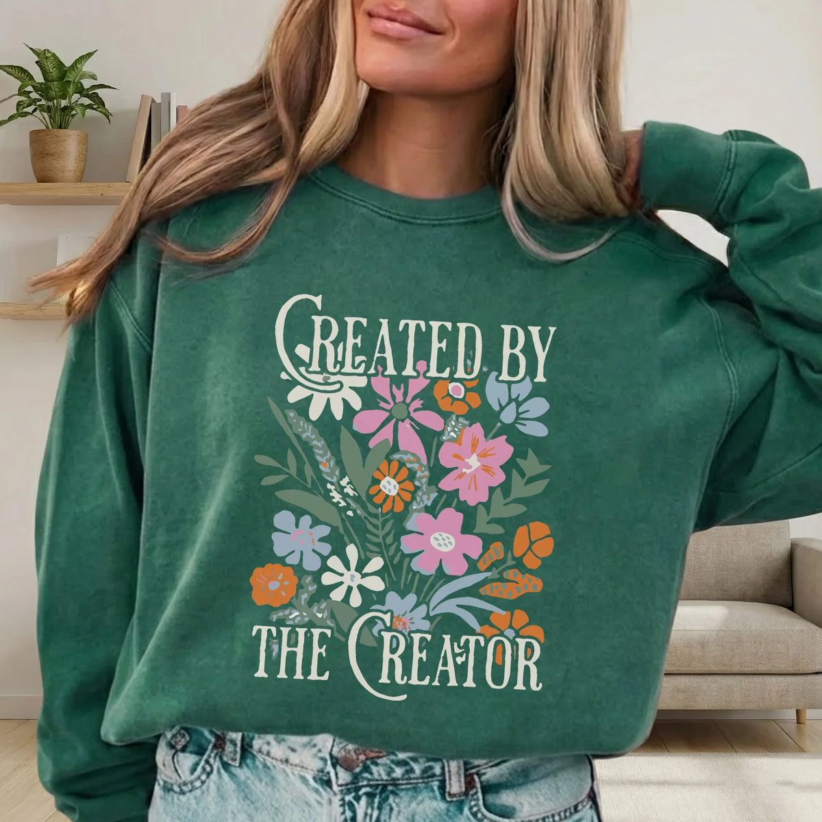 Created by the Creator Floral Faith Design – Faith Floral – Unisex Tshirt / Hoodie / Sweatshirt - Faith Guided Life