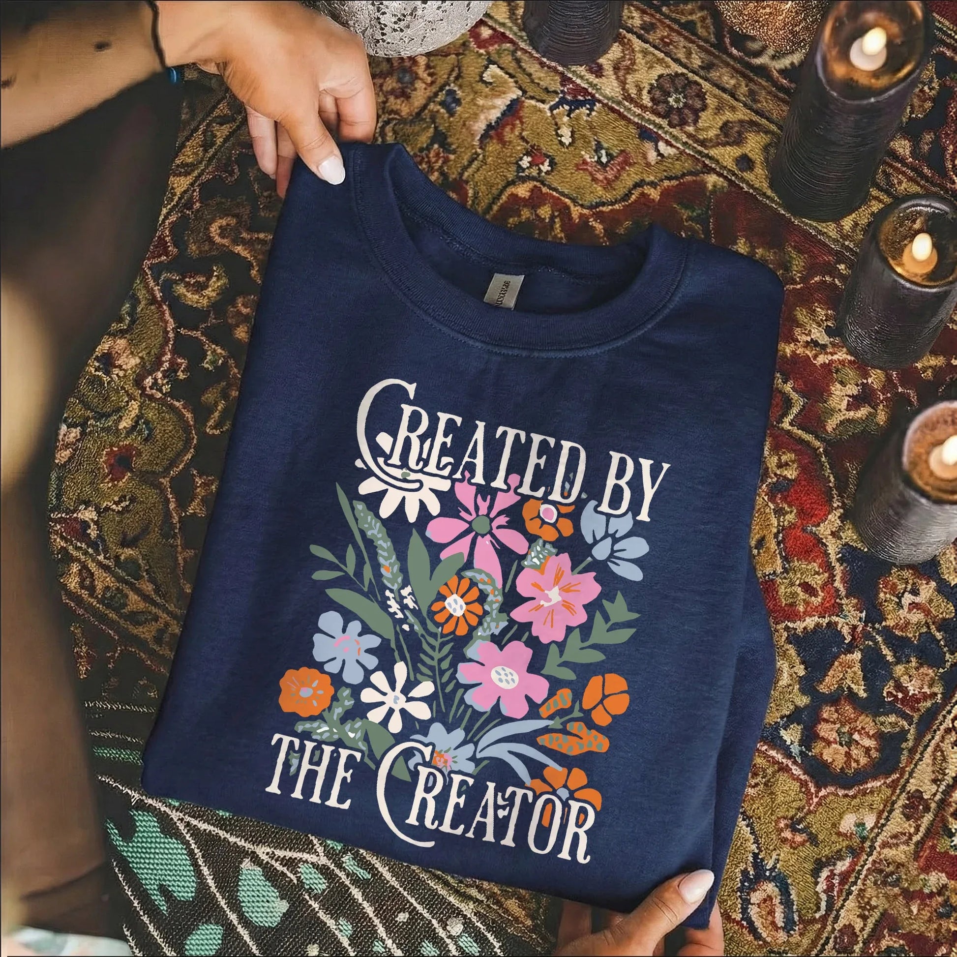 Created by the Creator Floral Faith Design – Faith Floral – Unisex Tshirt / Hoodie / Sweatshirt - Faith Guided Life