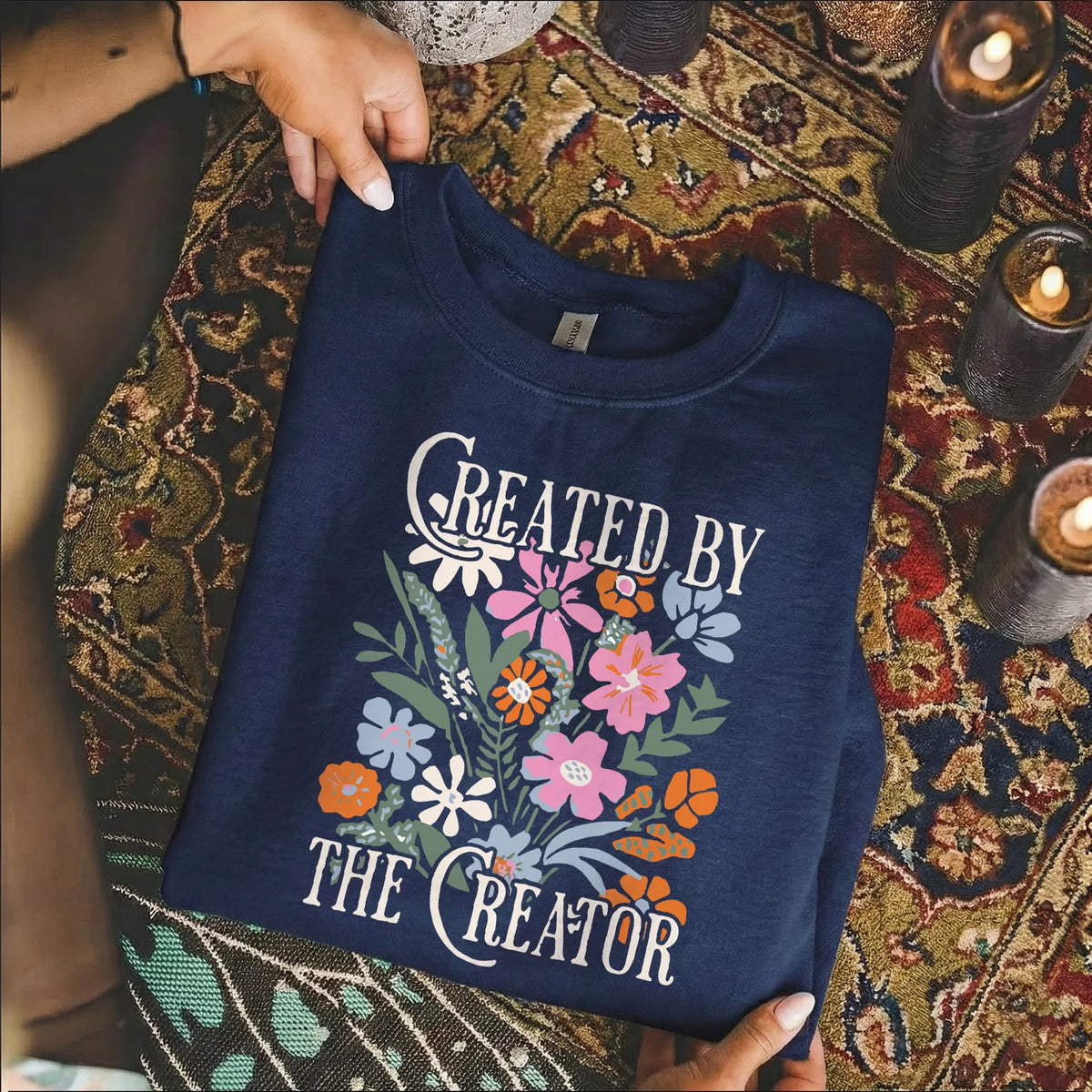 Created by the Creator Floral Faith Design – Faith Floral – Unisex Tshirt / Hoodie / Sweatshirt - Faith Guided Life