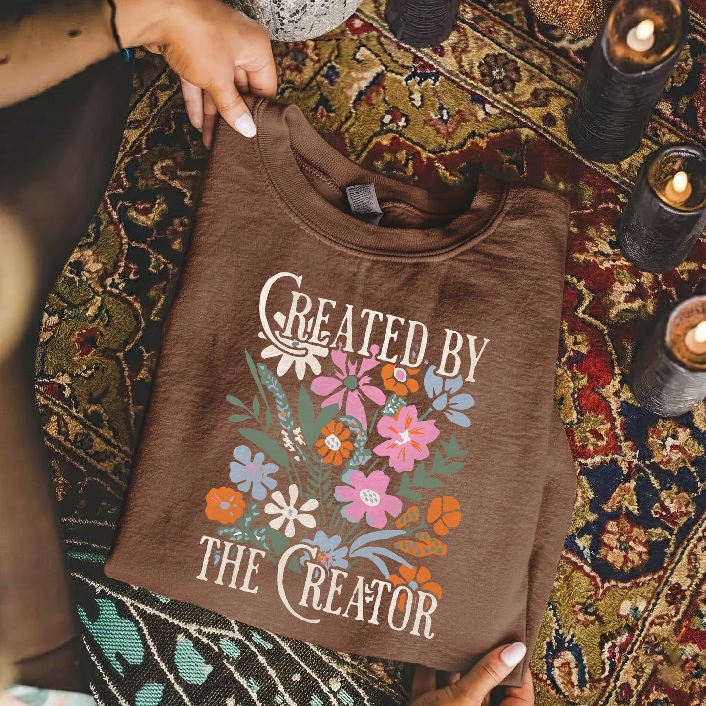 Created by the Creator Floral Faith Design – Faith Floral – Unisex Tshirt / Hoodie / Sweatshirt - Faith Guided Life