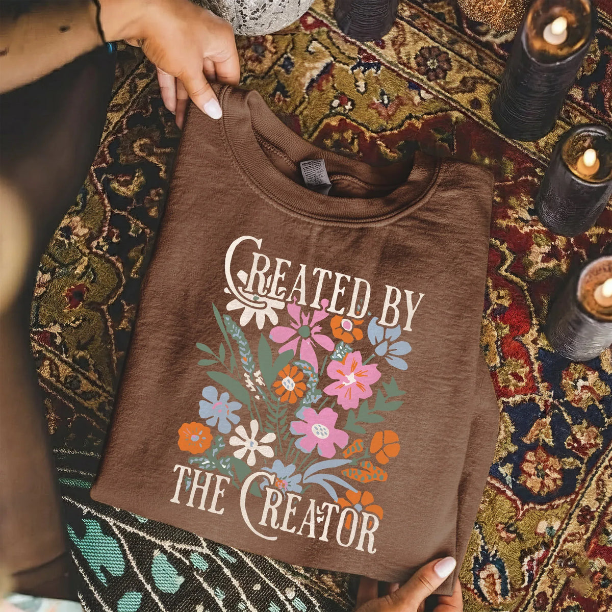 Created by the Creator Floral Faith Design – Faith Floral – Unisex Tshirt / Hoodie / Sweatshirt - Faith Guided Life