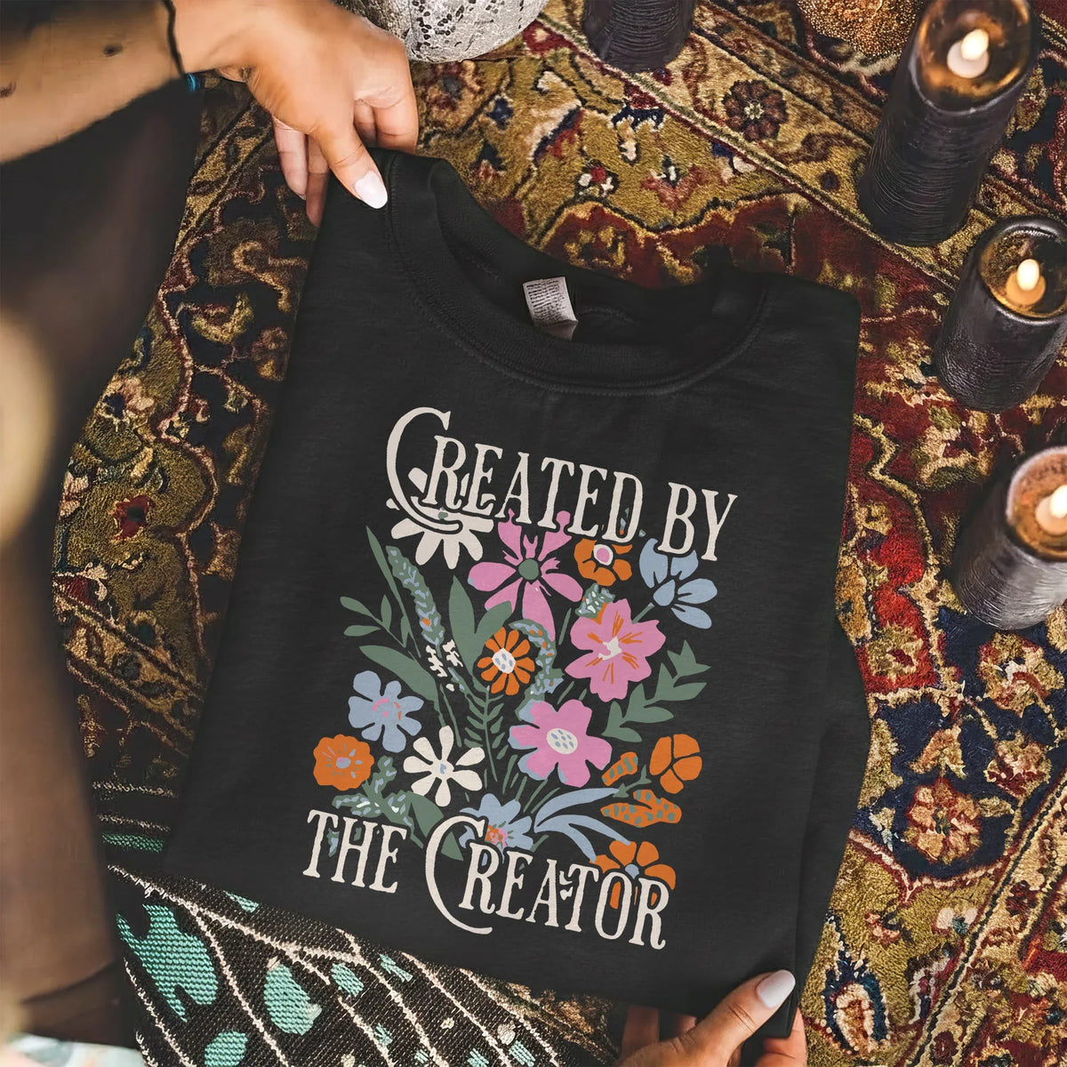 Created by the Creator Floral Faith Design – Faith Floral – Unisex Tshirt / Hoodie / Sweatshirt - Faith Guided Life