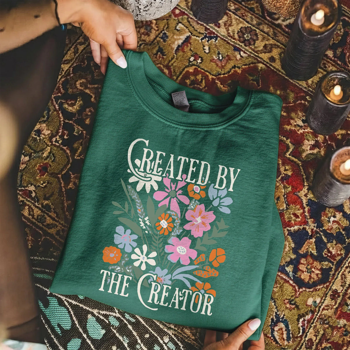 Created by the Creator Floral Faith Design – Faith Floral – Unisex Tshirt / Hoodie / Sweatshirt - Faith Guided Life