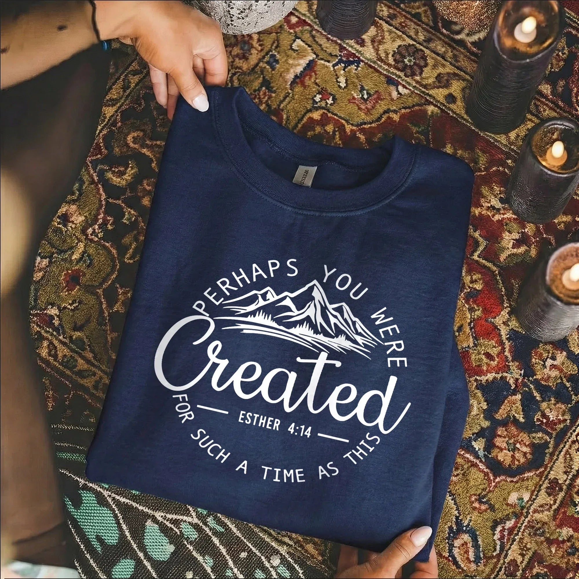 Perhaps You Were Created for Such a Time as This Scripture Landscape Design – Landscape of Creation – Unisex Tshirt / Hoodie / Sweatshirt - Faith Guided Life