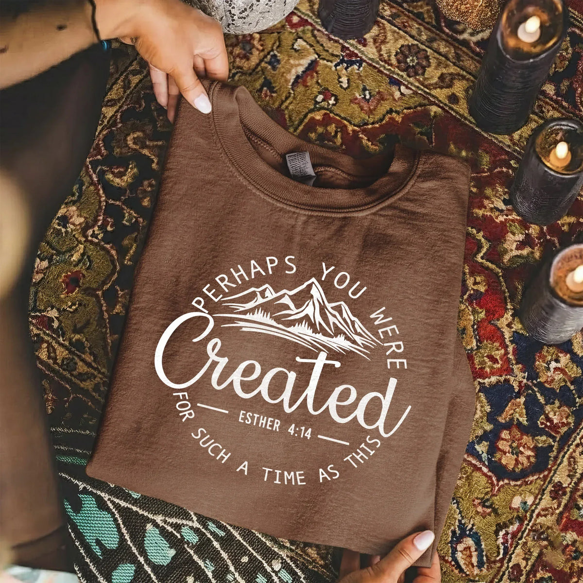 Perhaps You Were Created for Such a Time as This Scripture Landscape Design – Landscape of Creation – Unisex Tshirt / Hoodie / Sweatshirt - Faith Guided Life