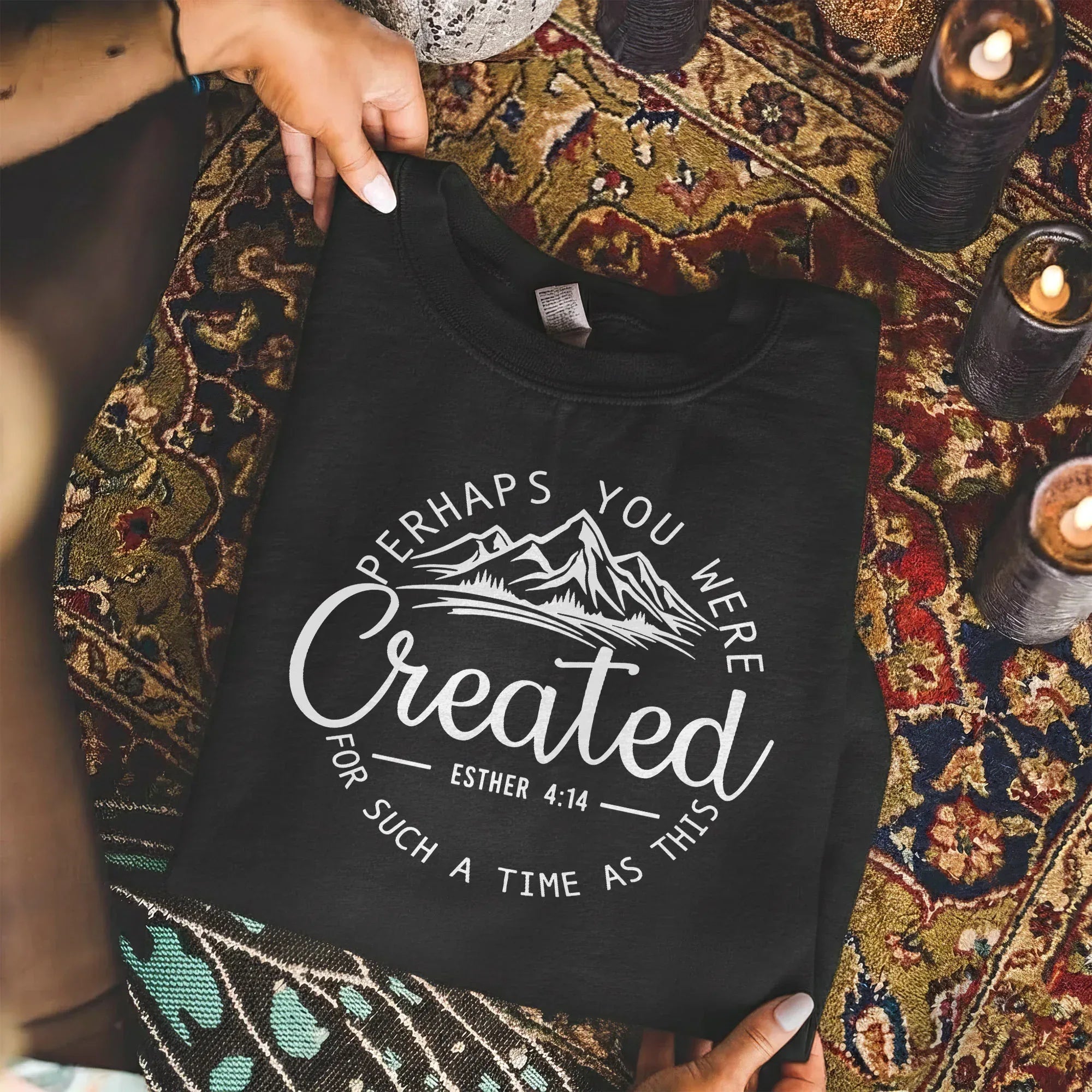 Perhaps You Were Created for Such a Time as This Scripture Landscape Design – Landscape of Creation – Unisex Tshirt / Hoodie / Sweatshirt - Faith Guided Life