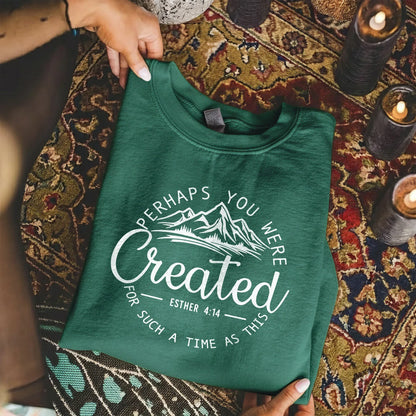 Perhaps You Were Created for Such a Time as This Scripture Landscape Design – Landscape of Creation – Unisex Tshirt / Hoodie / Sweatshirt - Faith Guided Life