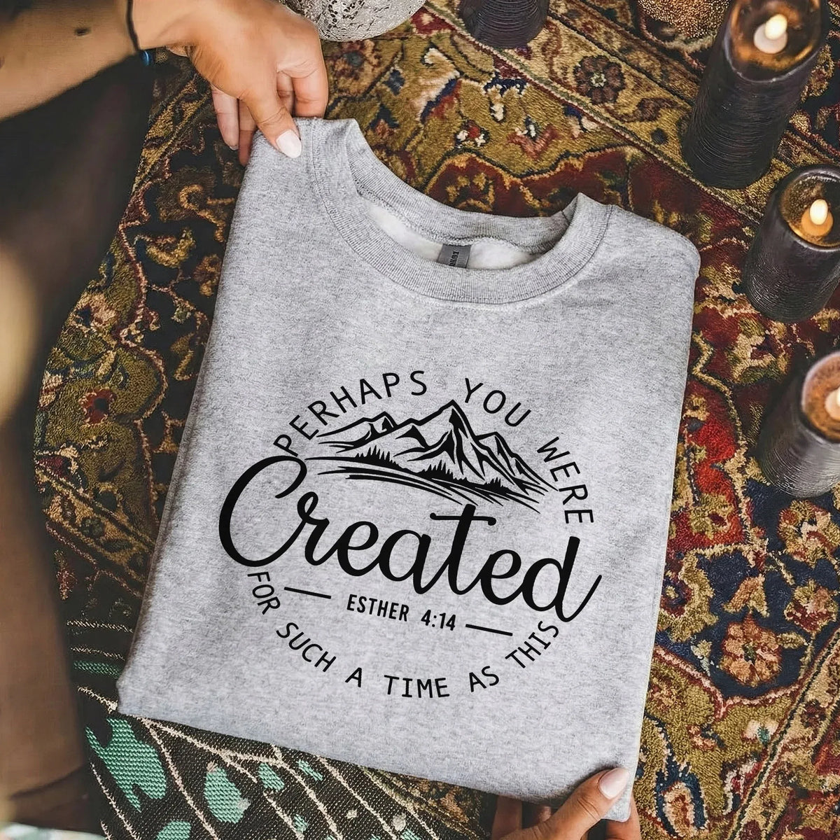 Perhaps You Were Created for Such a Time as This Scripture Landscape Design – Landscape of Creation – Unisex Tshirt / Hoodie / Sweatshirt - Faith Guided Life