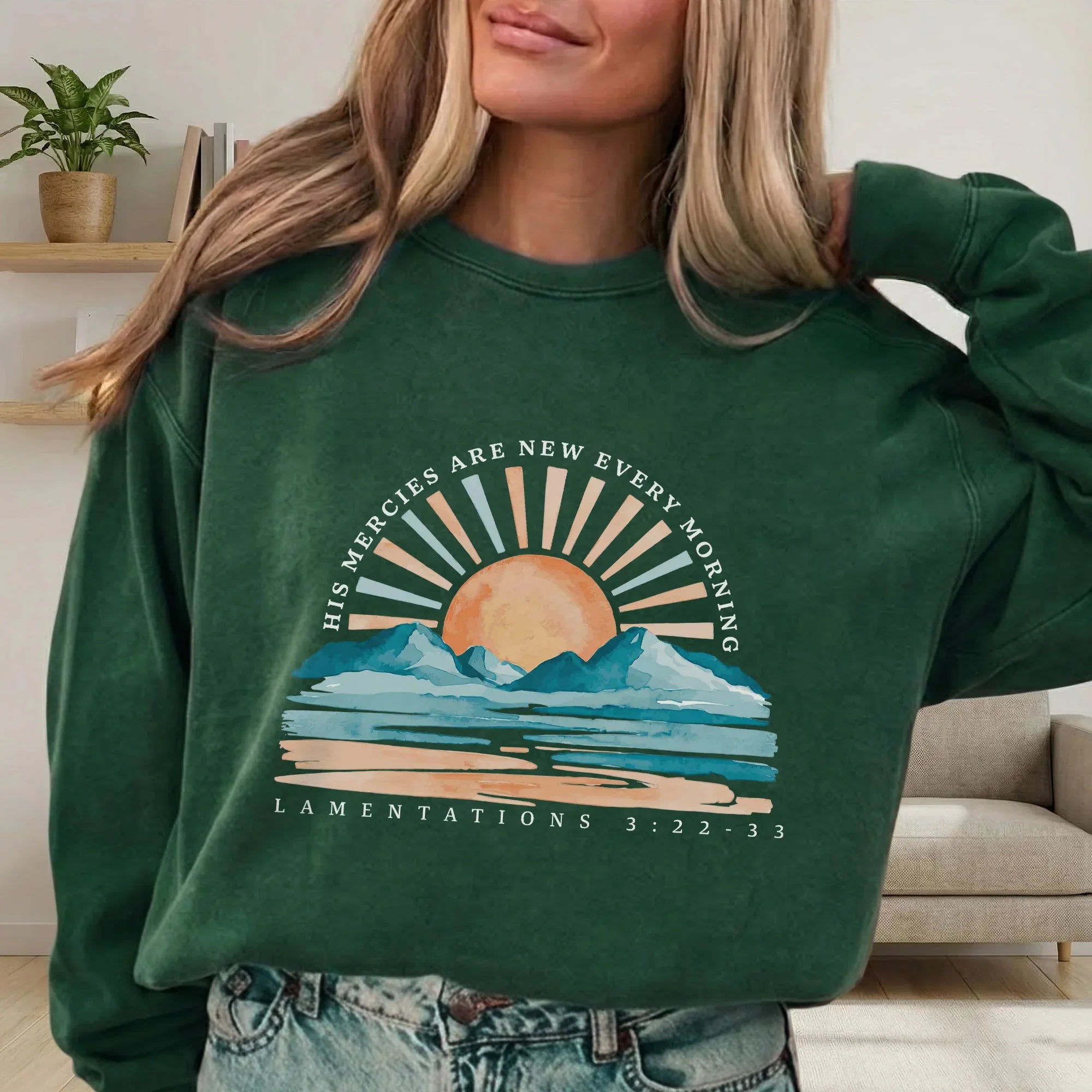 His Mercies Are New Every Morning Sunrise Landscape – Landscape of Creation – Unisex Tshirt / Hoodie / Sweatshirt - Faith Guided Life