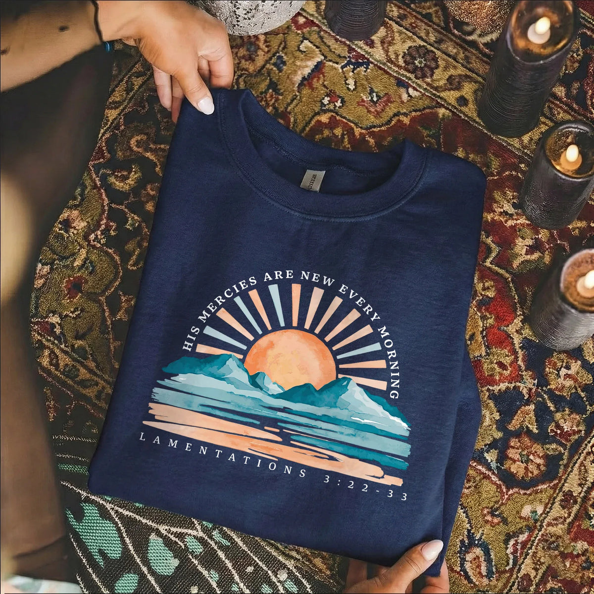 His Mercies Are New Every Morning Sunrise Landscape – Landscape of Creation – Unisex Tshirt / Hoodie / Sweatshirt - Faith Guided Life