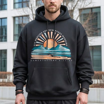 His Mercies Are New Every Morning Sunrise Landscape – Landscape of Creation – Unisex Tshirt / Hoodie / Sweatshirt - Faith Guided Life