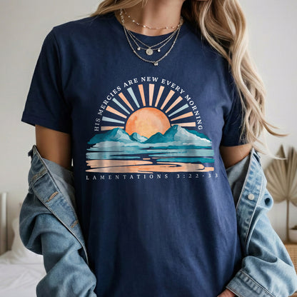 [COMFORT T-SHIRT] His Mercies Are New Every Morning Sunrise Landscape – Landscape of Creation
