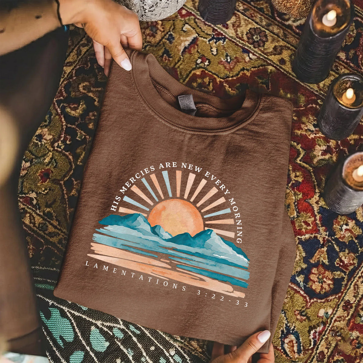 His Mercies Are New Every Morning Sunrise Landscape – Landscape of Creation – Unisex Tshirt / Hoodie / Sweatshirt - Faith Guided Life