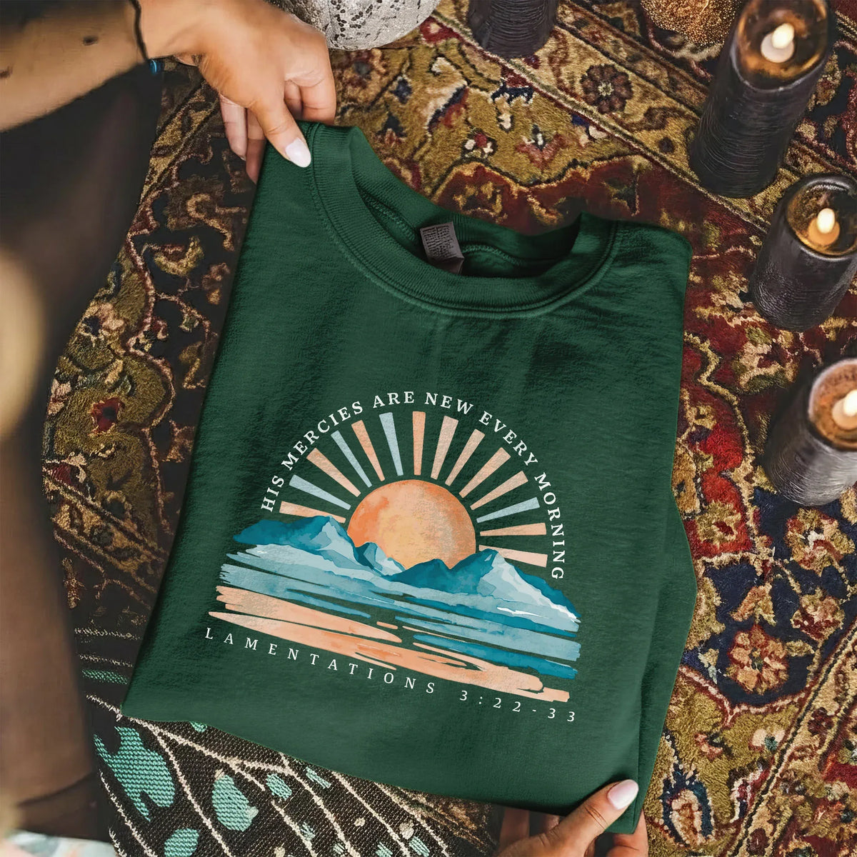 His Mercies Are New Every Morning Sunrise Landscape – Landscape of Creation – Unisex Tshirt / Hoodie / Sweatshirt - Faith Guided Life