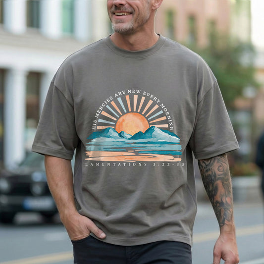 [COMFORT T-SHIRT] His Mercies Are New Every Morning Sunrise Landscape – Landscape of Creation