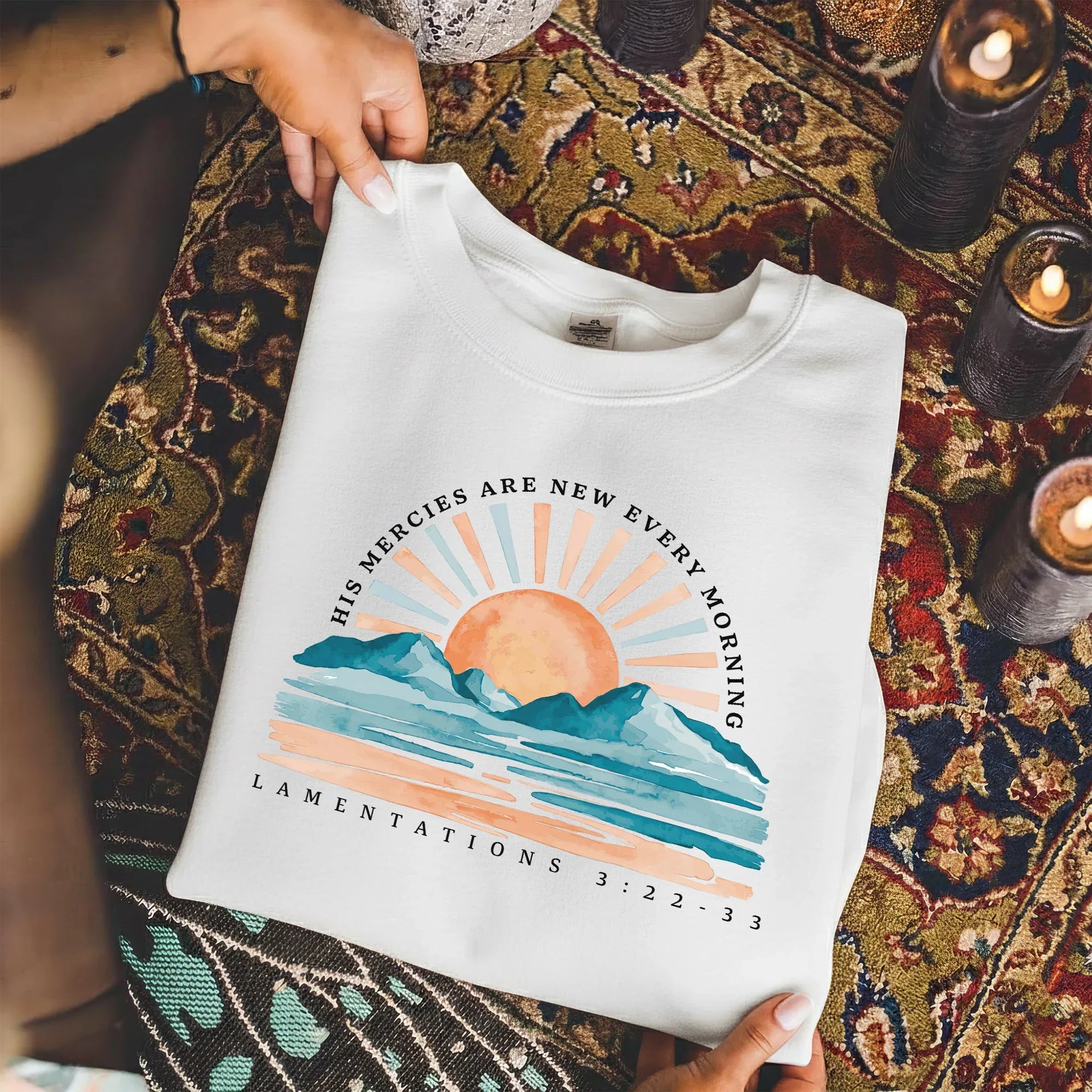 His Mercies Are New Every Morning Sunrise Landscape – Landscape of Creation – Unisex Tshirt / Hoodie / Sweatshirt - Faith Guided Life