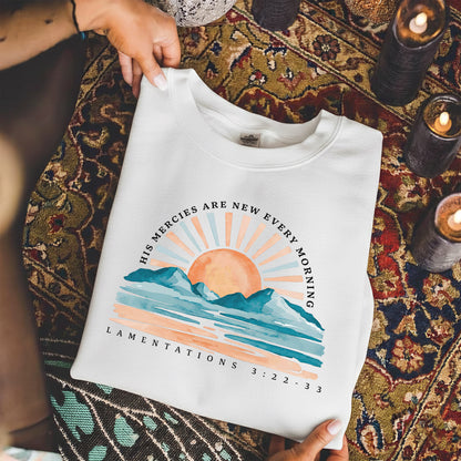 [COMFORT T-SHIRT] His Mercies Are New Every Morning Sunrise Landscape – Landscape of Creation