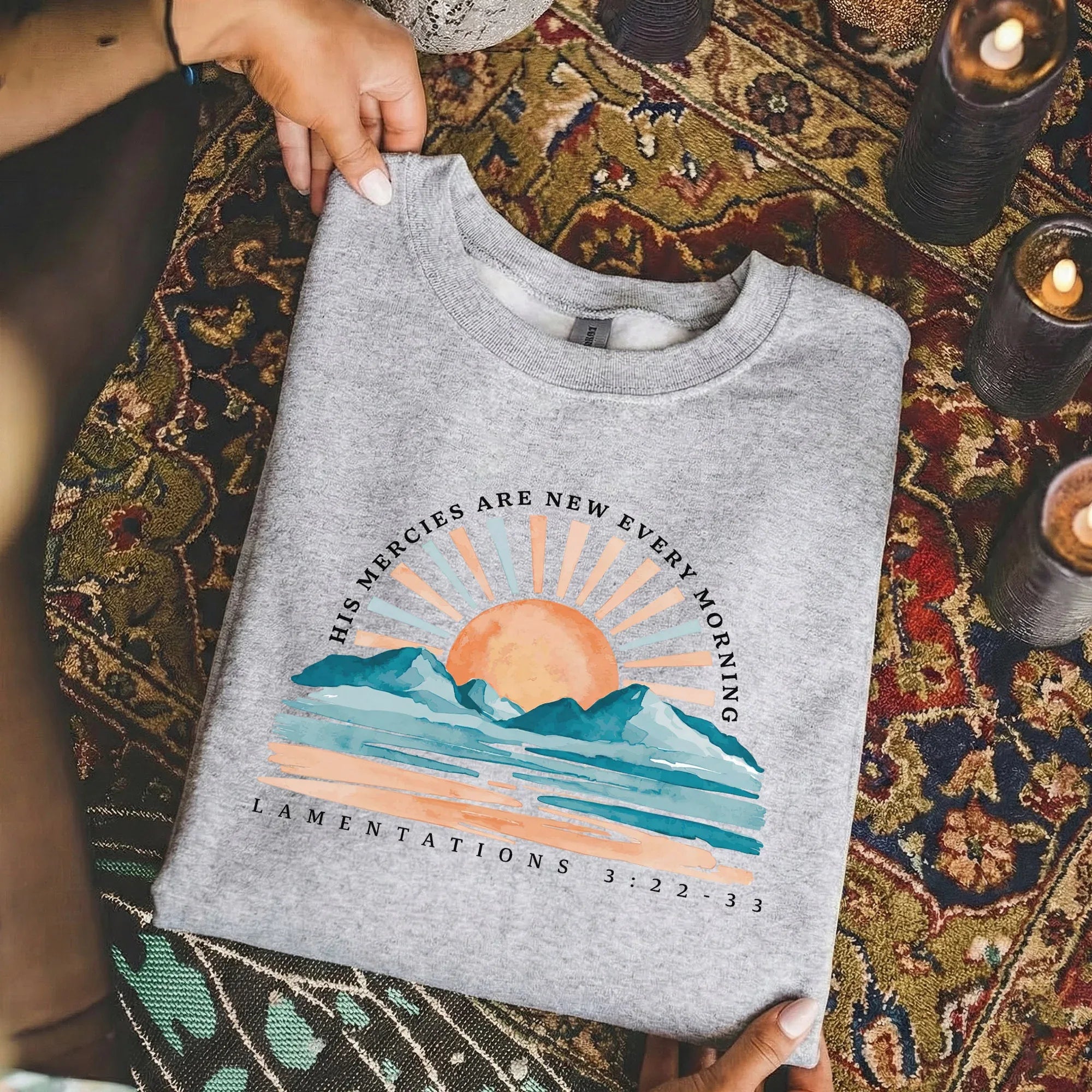 His Mercies Are New Every Morning Sunrise Landscape – Landscape of Creation – Unisex Tshirt / Hoodie / Sweatshirt - Faith Guided Life