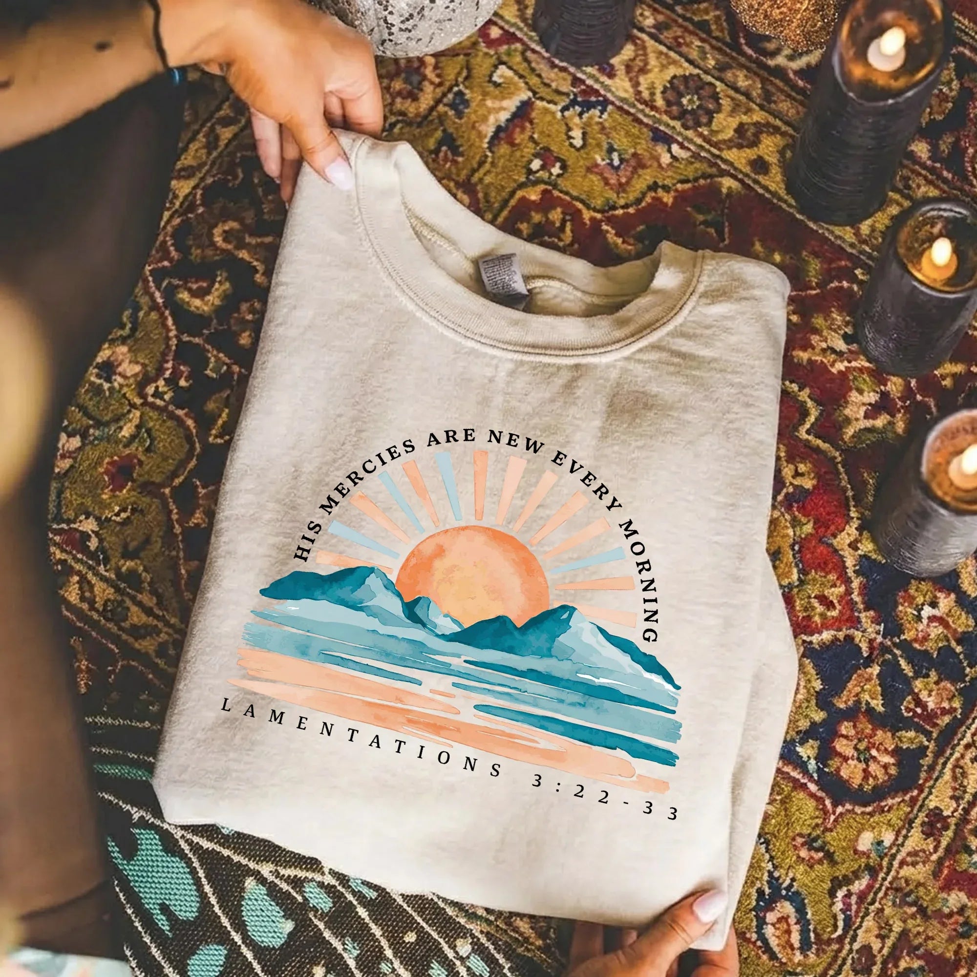 His Mercies Are New Every Morning Sunrise Landscape – Landscape of Creation – Unisex Tshirt / Hoodie / Sweatshirt - Faith Guided Life