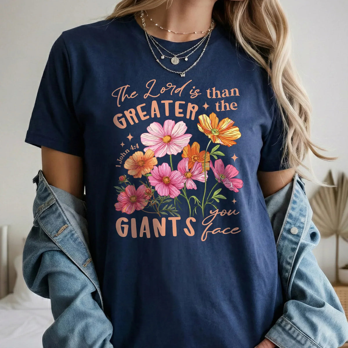 1 John 4:4 Floral Faith Design – Faith Floral – Unisex Tshirt / Hoodie / Sweatshirt - Faith Guided Life