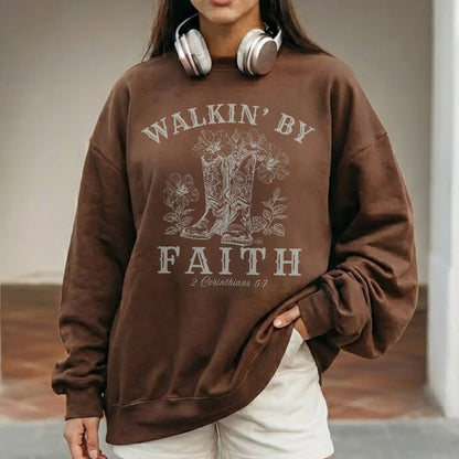 Walkin’ by Faith Floral Boots Design - Faith Floral - Unisex Tshirt / Hoodie / Sweatshirt - Faith Guided Life