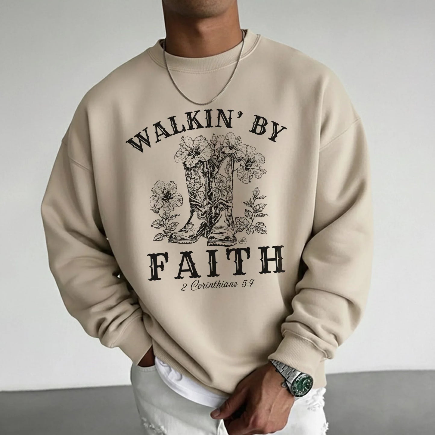 Walkin’ by Faith Floral Boots Design - Faith Floral - Unisex Tshirt / Hoodie / Sweatshirt - Faith Guided Life