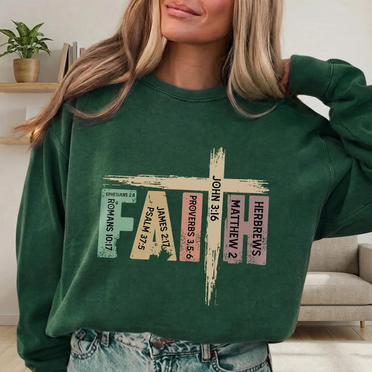 Faith Scripture Cross Typography - Minimalist Faith - Unisex Tshirt / Hoodie / Sweatshirt - Faith Guided Life