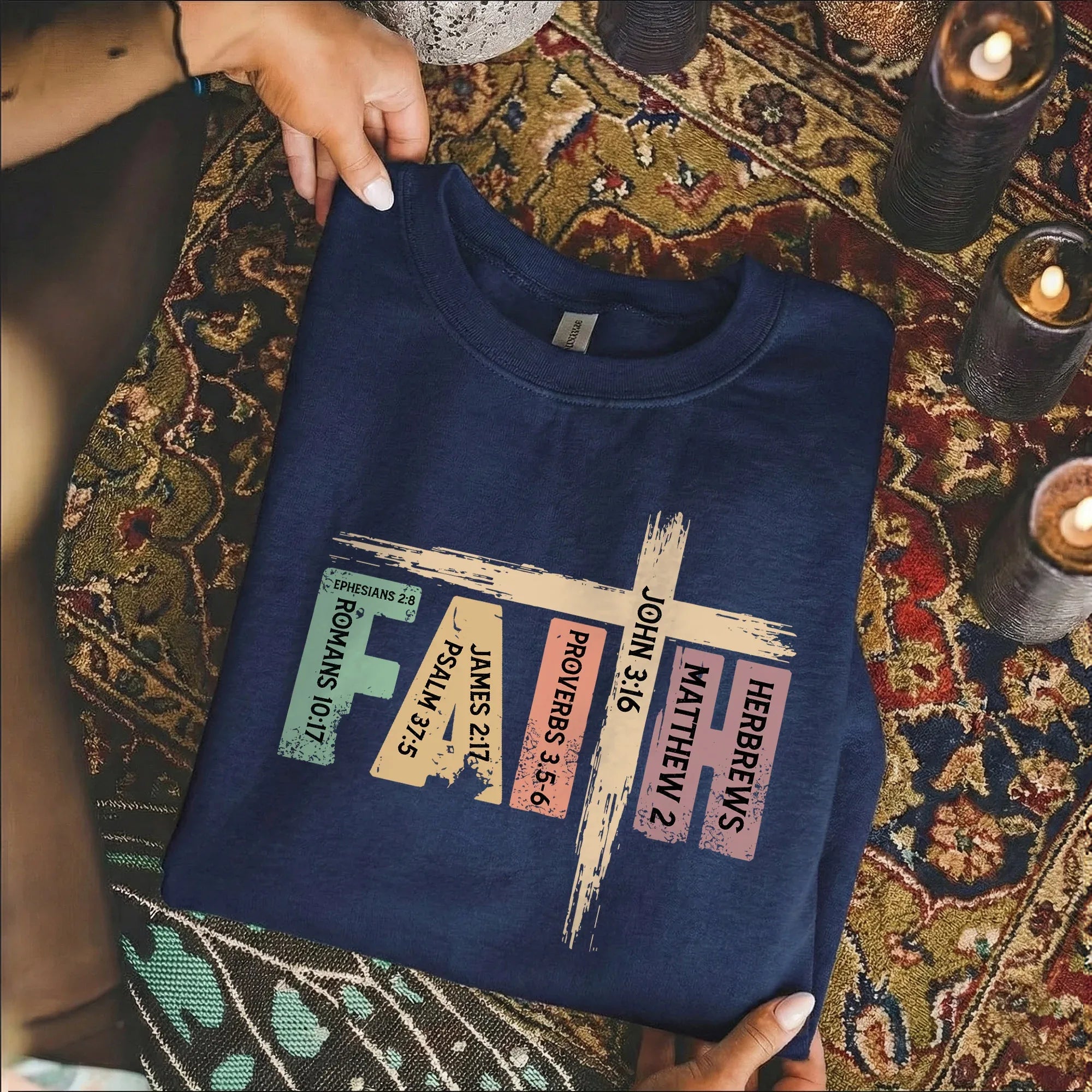 Faith Scripture Cross Typography - Minimalist Faith - Unisex Tshirt / Hoodie / Sweatshirt - Faith Guided Life