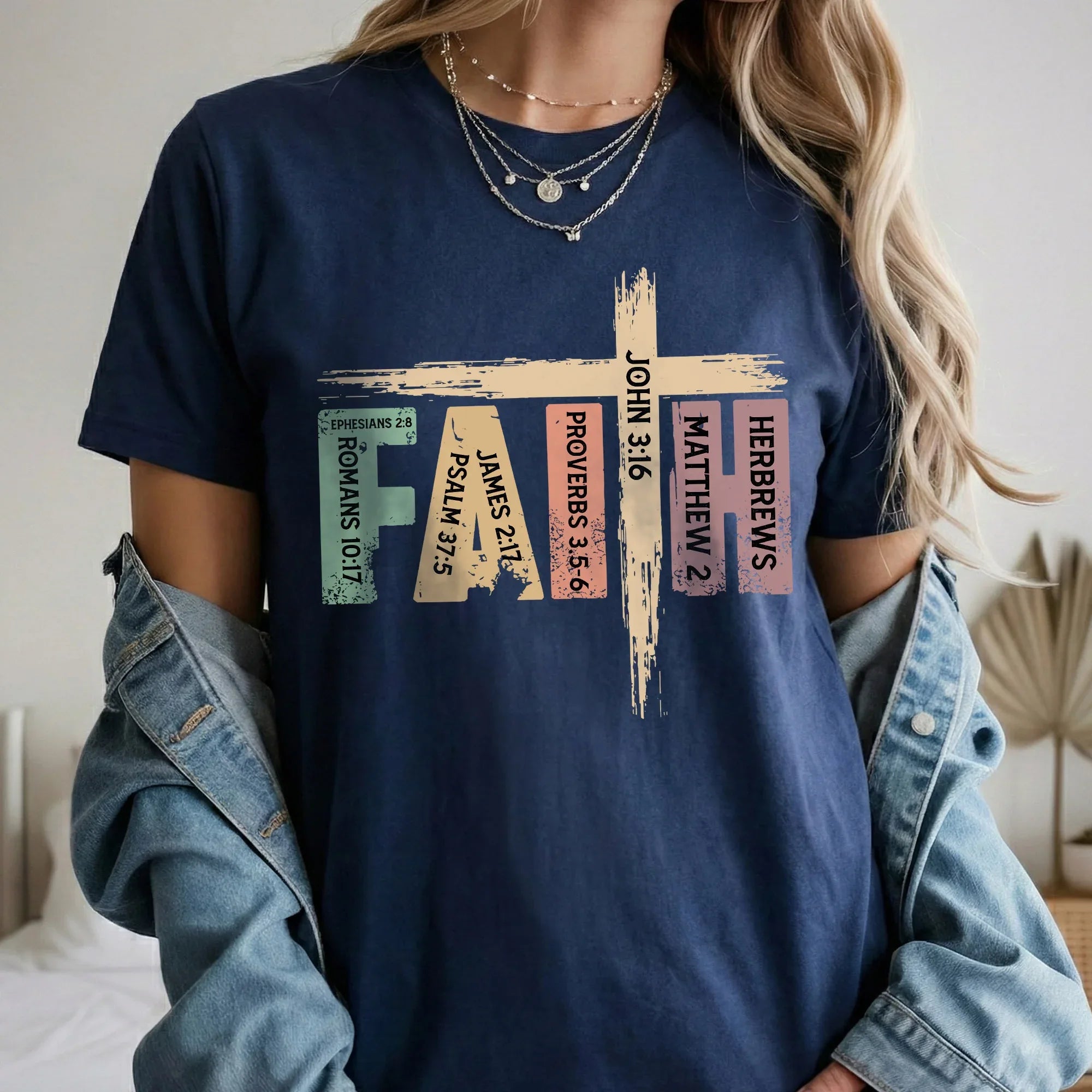 Faith Scripture Cross Typography - Minimalist Faith - Unisex Tshirt / Hoodie / Sweatshirt - Faith Guided Life