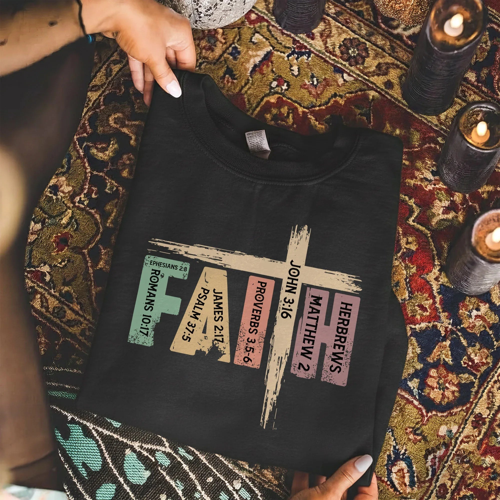 Faith Scripture Cross Typography - Minimalist Faith - Unisex Tshirt / Hoodie / Sweatshirt - Faith Guided Life