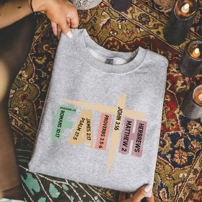 Faith Scripture Cross Typography - Minimalist Faith - Unisex Tshirt / Hoodie / Sweatshirt - Faith Guided Life