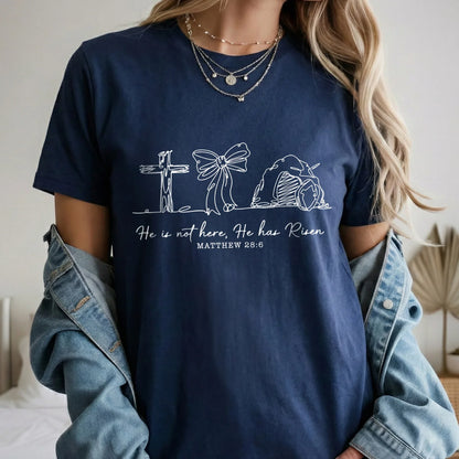 He Is Risen Line Art – He is Risen – Unisex Tshirt / Hoodie / Sweatshirt - Faith Guided Life