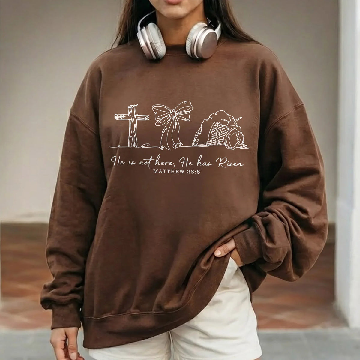 He Is Risen Line Art – He is Risen – Unisex Tshirt / Hoodie / Sweatshirt - Faith Guided Life
