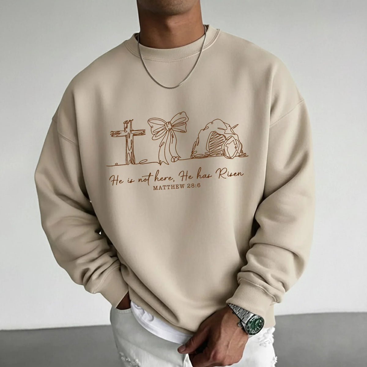 He Is Risen Line Art – He is Risen – Unisex Tshirt / Hoodie / Sweatshirt - Faith Guided Life