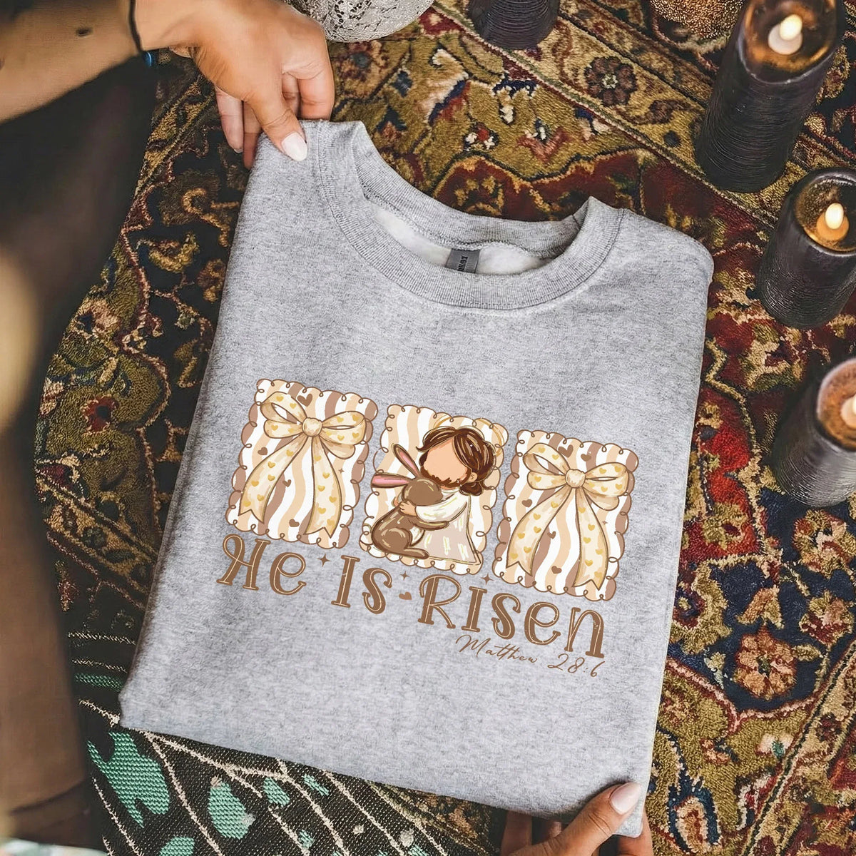 He Is Risen Bunny Hug – He is Risen – Unisex Tshirt / Hoodie / Sweatshirt - Faith Guided Life