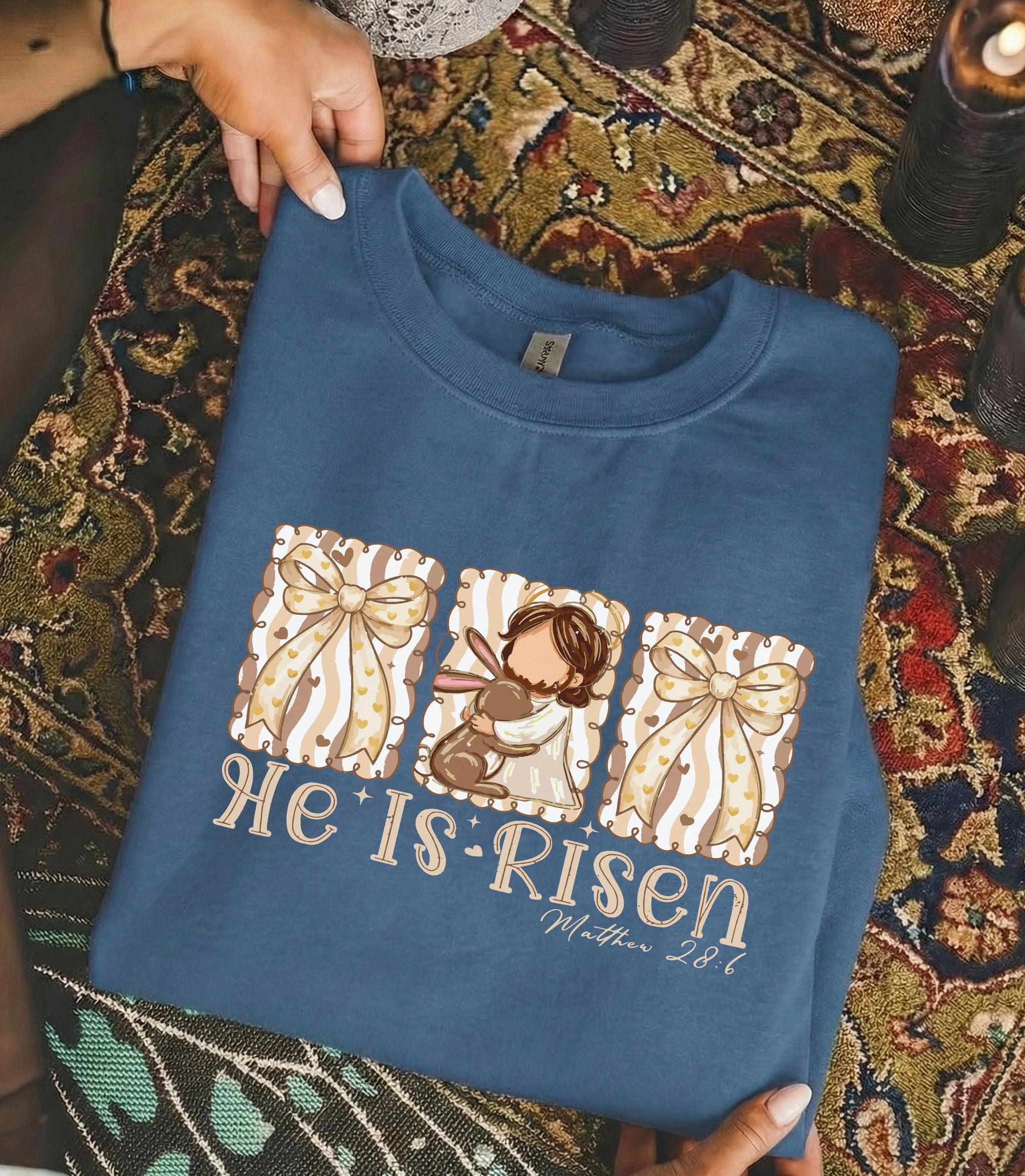 [COMFORT T-SHIRT] He Is Risen Bunny Hug – He is Risen - Faith Guided Life