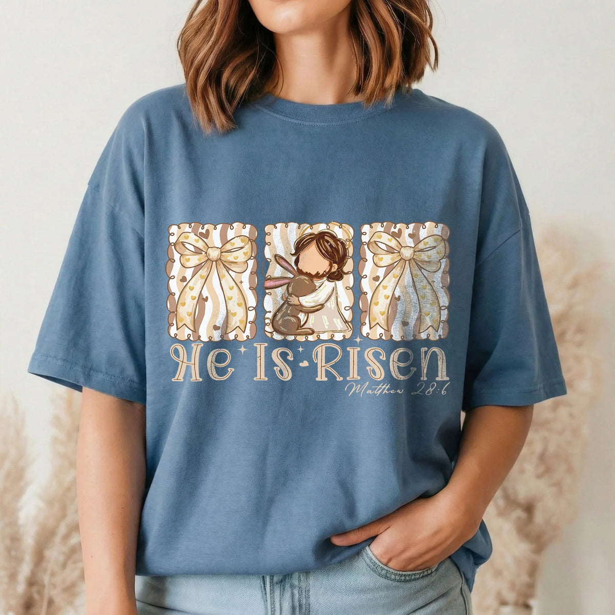 [COMFORT T-SHIRT] He Is Risen Bunny Hug – He is Risen - Faith Guided Life