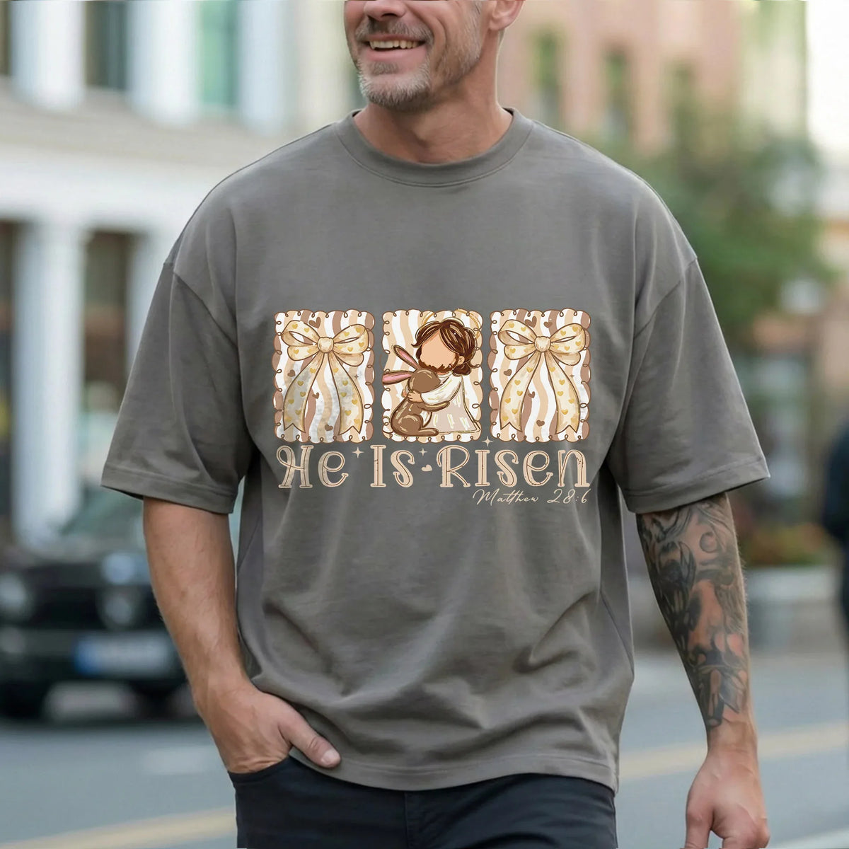 [COMFORT T-SHIRT] He Is Risen Bunny Hug – He is Risen - Faith Guided Life