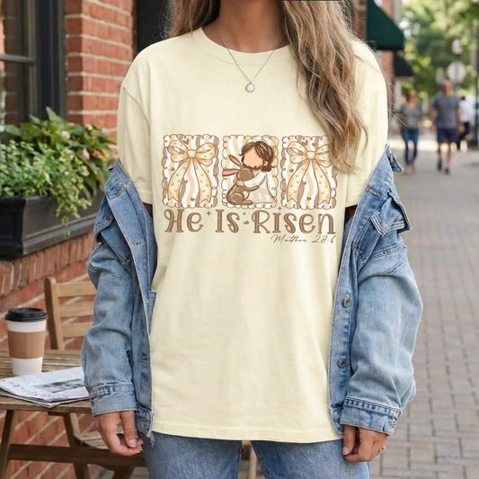 [COMFORT T-SHIRT] He Is Risen Bunny Hug – He is Risen - Faith Guided Life