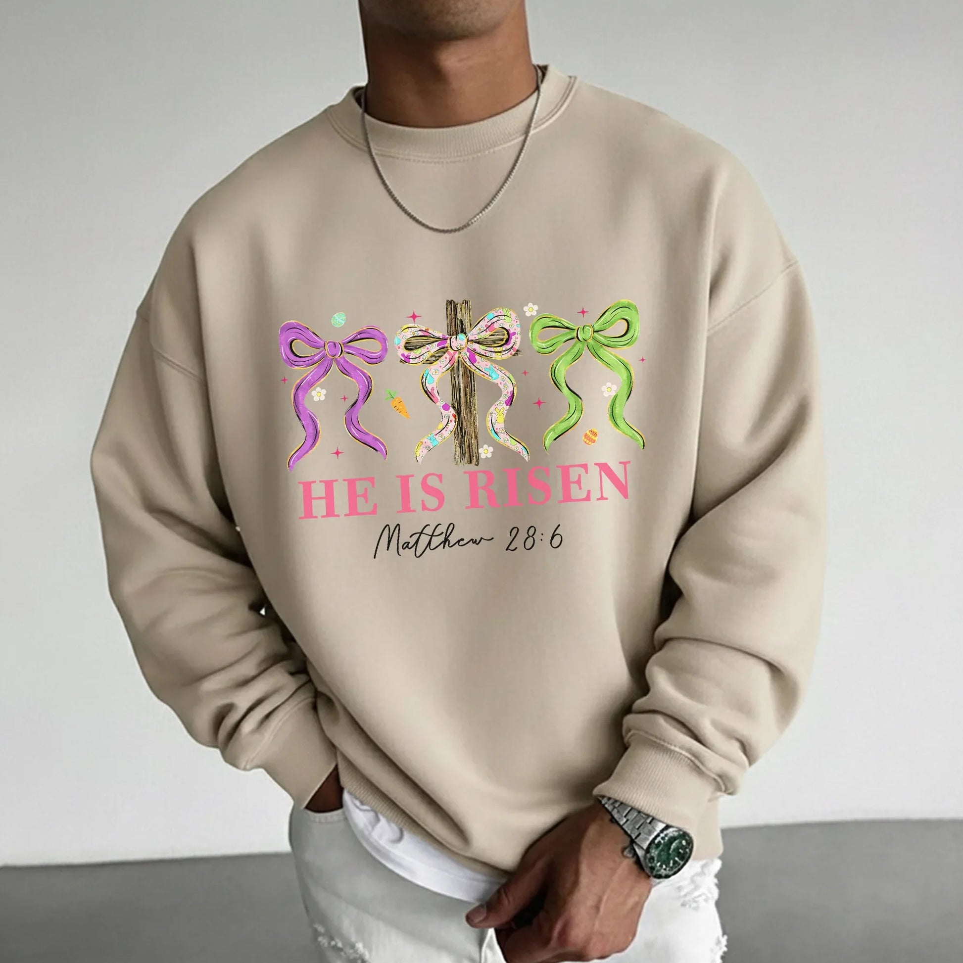 He Is Risen Floral Bow Cross – He is Risen – Unisex Tshirt / Hoodie / Sweatshirt - Faith Guided Life